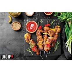 Weber Set De 6 Brochettes Avec Supports Pour Rôtissoire Crafted -Ustensiles De Cuisine Boutique 110001 2 1 Set de 6 brochettes avec supports pour rotissoire Crafted Weber