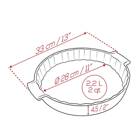 Peugeot Tourtière Céramique Bleu 28 Cm 4 Peugeot Tourtière Céramique Bleu 28 Cm – Image 2