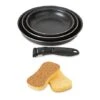 Batterie Poêles Anti-adhérentes Effet Pierre Manche Amovible Et 2 éponges Végétales -Ustensiles De Cuisine Boutique 209048 0 3 Batterie poeles anti adherentes Effet Pierre manche amovible et 2 eponges vegetales Mathon