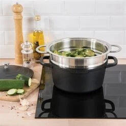 Lot Panier Vapeur Multidiamètre Et Couvercle En Verre Excell'Inox 24 Cm -Ustensiles De Cuisine Boutique 229003 2 1 Lot panier vapeur multidiametre et couvercle en verre Excell Inox 24 cm Mathon