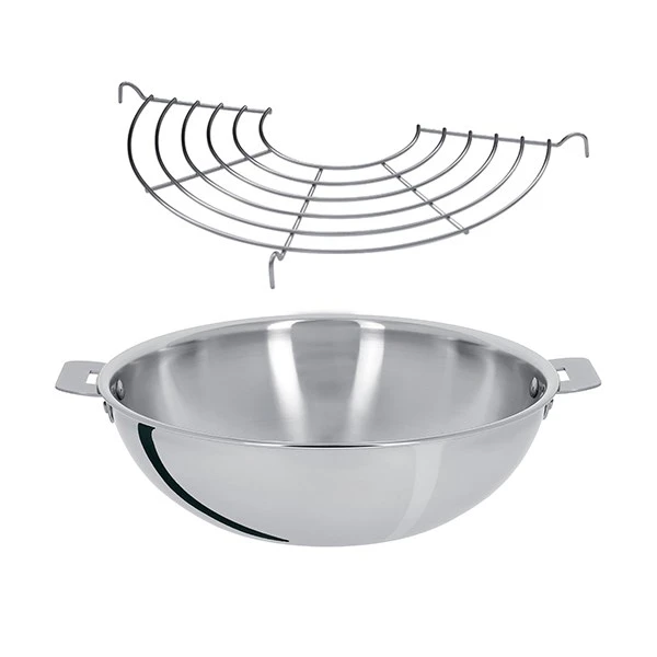 Lot Wok Inox Et Grille Casteline 28 Cm 3 Lot Wok Inox Et Grille Casteline 28 Cm