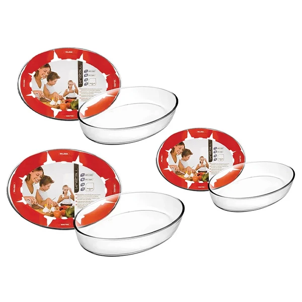 Ibili Set De 3 Plats En Verre Kristall Ovales 26, 30 Et 35cm 3 Ibili Set De 3 Plats En Verre Kristall Ovales 26, 30 Et 35cm