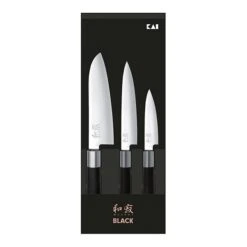 Kai Set 3 Couteaux 10 Cm,15 Cm,18 Cm Wasabi Black