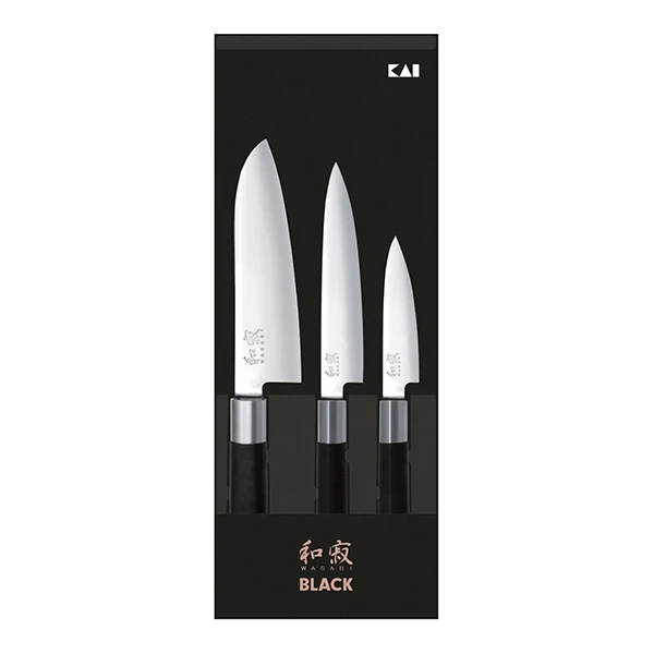 Kai Set 3 Couteaux 10 Cm,15 Cm,18 Cm Wasabi Black 3 Kai Set 3 Couteaux 10 Cm,15 Cm,18 Cm Wasabi Black