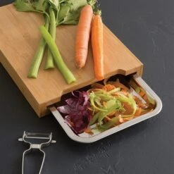 Planche à Découper Bambou 34 Cm Avec Bac Amovible Inox -Ustensiles De Cuisine Boutique 481016 3 4 Planche a decouper bambou 34 cm avec bac amovible inox Mathon