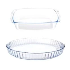 Lot Moules à Cake 24 Cm Et à Tarte 26 Cm En Verre Borosilicate