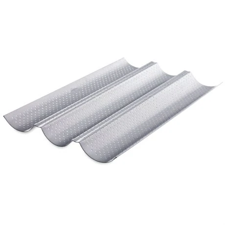 Patisse Plaque 3 Baguettes Perforée Avec Revêtement Anti-adhésif 4 Patisse Plaque 3 Baguettes Perforée Avec Revêtement Anti-adhésif – Image 2