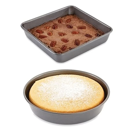 Lot 2 Moules à Manqué Rond Et Carré Acier Revêtement Antiadhérent 23 Cm 3 Lot 2 Moules à Manqué Rond Et Carré Acier Revêtement Antiadhérent 23 Cm