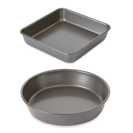 Lot 2 Moules à Manqué Rond Et Carré Acier Revêtement Antiadhérent 23 Cm 4 Lot 2 Moules à Manqué Rond Et Carré Acier Revêtement Antiadhérent 23 Cm – Image 2