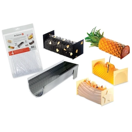 De Buyer Set Feuilles Transferts 4 Décors Bûche 3 De Buyer Set Feuilles Transferts 4 Décors Bûche