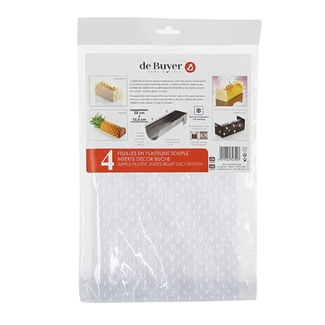 De Buyer Set Feuilles Transferts 4 Décors Bûche 4 De Buyer Set Feuilles Transferts 4 Décors Bûche – Image 2