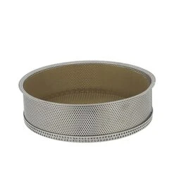 De Buyer Moule à Manqué Amovible En Inox Perforé 24 Cm Et Feuille De Cuisson Antiadhésive