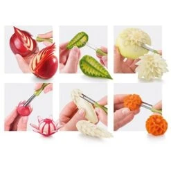 Set à Sculpter Pour Fruits Et Légumes Presto Carving -Ustensiles De Cuisine Boutique 60288 3 1 Set a sculpter pour fruits et legumes Presto Carving