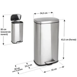 Poubelle De Cuisine En Inox 30 L -Ustensiles De Cuisine Boutique 604120 3 2 Poubelle de cuisine en inox 30 L Mathon