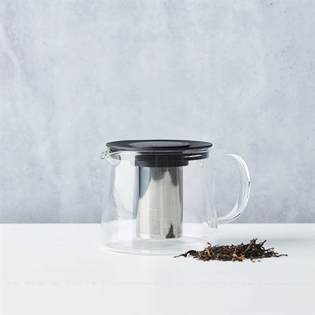 Théière En Verre Avec Filtre Inox 1 L Noir 5 Théière En Verre Avec Filtre Inox 1 L Noir – Image 3