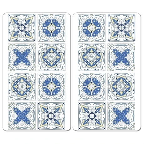 Set 2 Couvre-plaques Carreaux Bleus 4 Set 2 Couvre-plaques Carreaux Bleus – Image 2