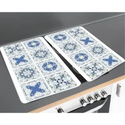 Set 2 Couvre-plaques Carreaux Bleus 8 Set 2 Couvre-plaques Carreaux Bleus -Ustensiles De Cuisine Boutique 623001 2 3 Set 2 couvre plaques carreaux bleus Wenko by Maximex