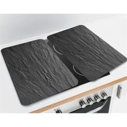 Set 2 Couvre-plaques Protection En Verre Motifs Ardoise -Ustensiles De Cuisine Boutique 62600 3 3 Set 2 couvre plaques protection en verre motifs Ardoise Wenko by Maximex