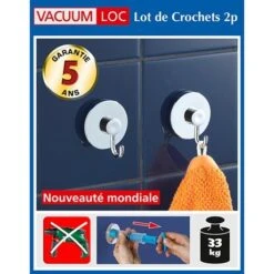 Ustensiles De Cuisine Boutique -Ustensiles De Cuisine Boutique 65275 1 3 2 crochets a serviettes Vacuum Loc Wenko by Maximex
