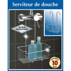 Serviteur De Douche En Acier Inoxydable -Ustensiles De Cuisine Boutique 67546 4 1 Serviteur de douche en acier inoxydable Wenko by Maximex