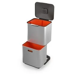 Joseph Joseph Poubelle Totem Acier Inoxydable 60 L - 2 Compartiments 30 L