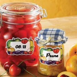 Lot Bassine à Confiture 38 Cm Et 100 étiquettes Autocollantes Décor Fruits -Ustensiles De Cuisine Boutique 67957 2 1 Lot Bassine a confiture 38 cm et 100 etiquettes autocollantes decor fruits