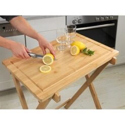 Table Pliante Avec Plateau Amovible Lugo En Bambou -Ustensiles De Cuisine Boutique 691014 2 2 Table pliante avec plateau amovible Lugo en bambou Wenko by Maximex