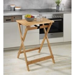 Table Pliante Avec Plateau Amovible Lugo En Bambou -Ustensiles De Cuisine Boutique 691014 3 2 Table pliante avec plateau amovible Lugo en bambou Wenko by Maximex