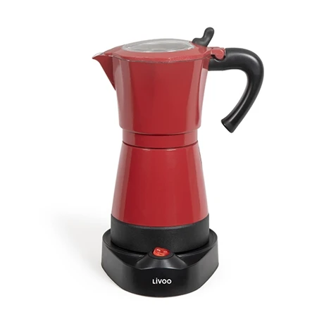LIVOO Cafetière électrique Italienne Rouge 6 Tasses 480 W 3 LIVOO Cafetière électrique Italienne Rouge 6 Tasses 480 W