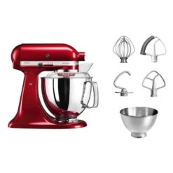KitchenAid Robot Pâtissier Artisan à Tête Inclinable 4,8 L 300 W Rouge Pomme D'amour 5KSM175PSECA