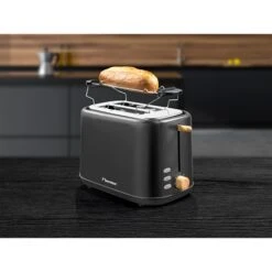 Bestron Toaster Grille-pain 2 Tranches Noir Et Bois -Ustensiles De Cuisine Boutique 780271 2 1 Toaster grille pain 2 tranches noir et bois Bestron