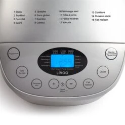 LIVOO Machine à Pain - 15 Programmes 850 W DOP205W -Ustensiles De Cuisine Boutique 784007 4 1 Machine a pain 15 programmes 850 W DOP205W Livoo