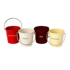 Set De 4 Seaux à Condiments Spécial Barbecue
